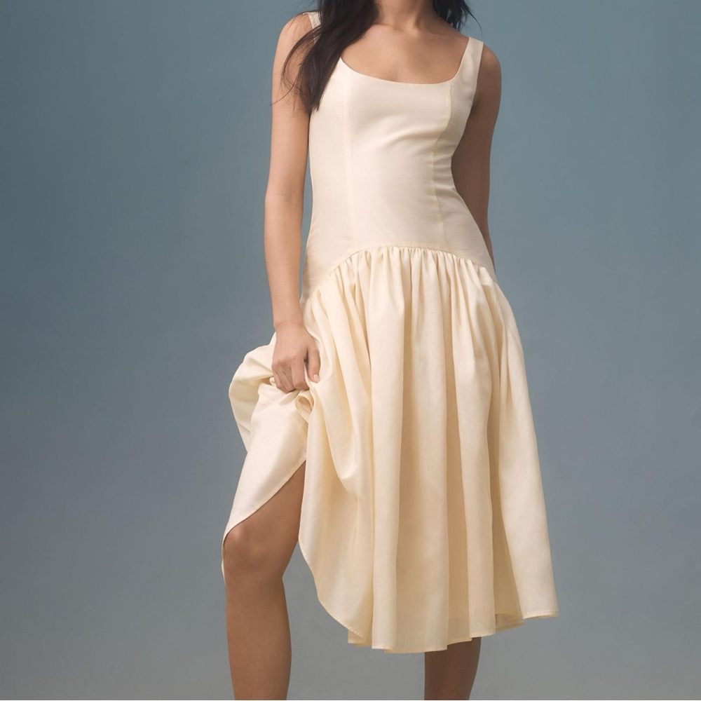 Anthropologie NWT Hutch Sleeveless Drop-Waist
Midi Dress Cream Bridal Feminine
